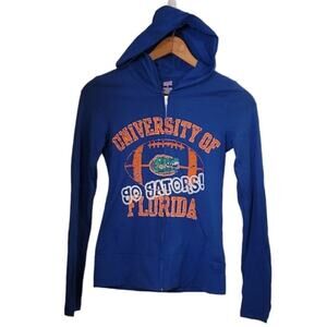 University of Florida Go Gators Blue Hooded Basketball Cotton Zip Up‎ Jacket - M